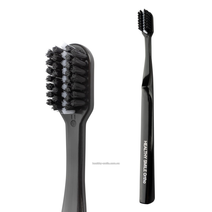 Healthy Smile Ortho Medium Ортодонтична зубна щітка, Чорна